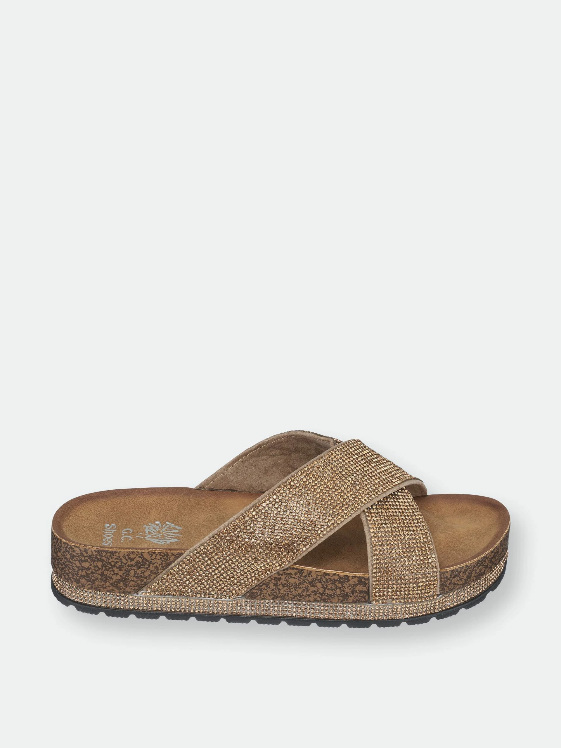 GC SHOES Ariane Gold Footbed Sandals - Image 2