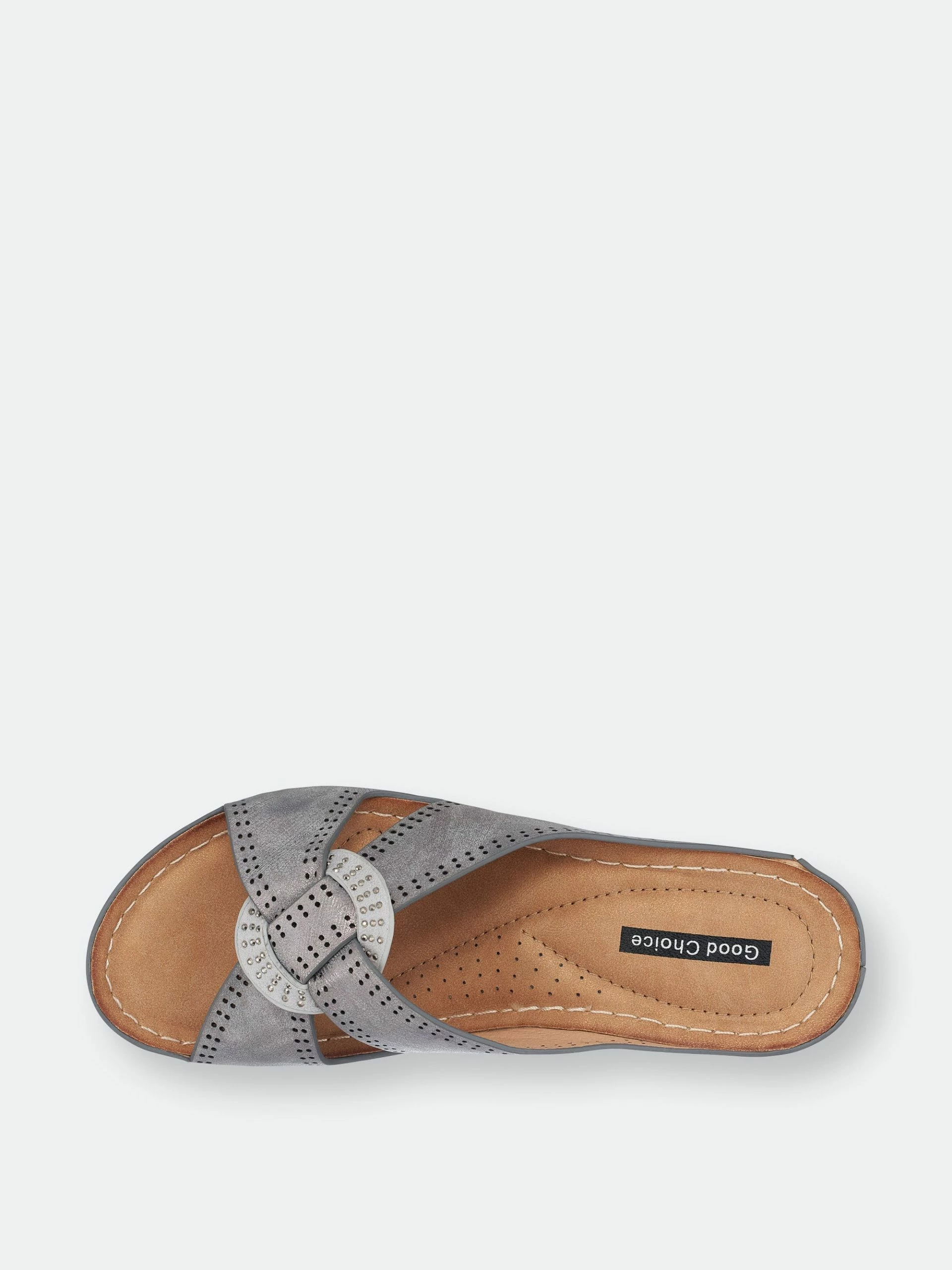 GC SHOES Isele Pewter Wedge Sandals - Image 4