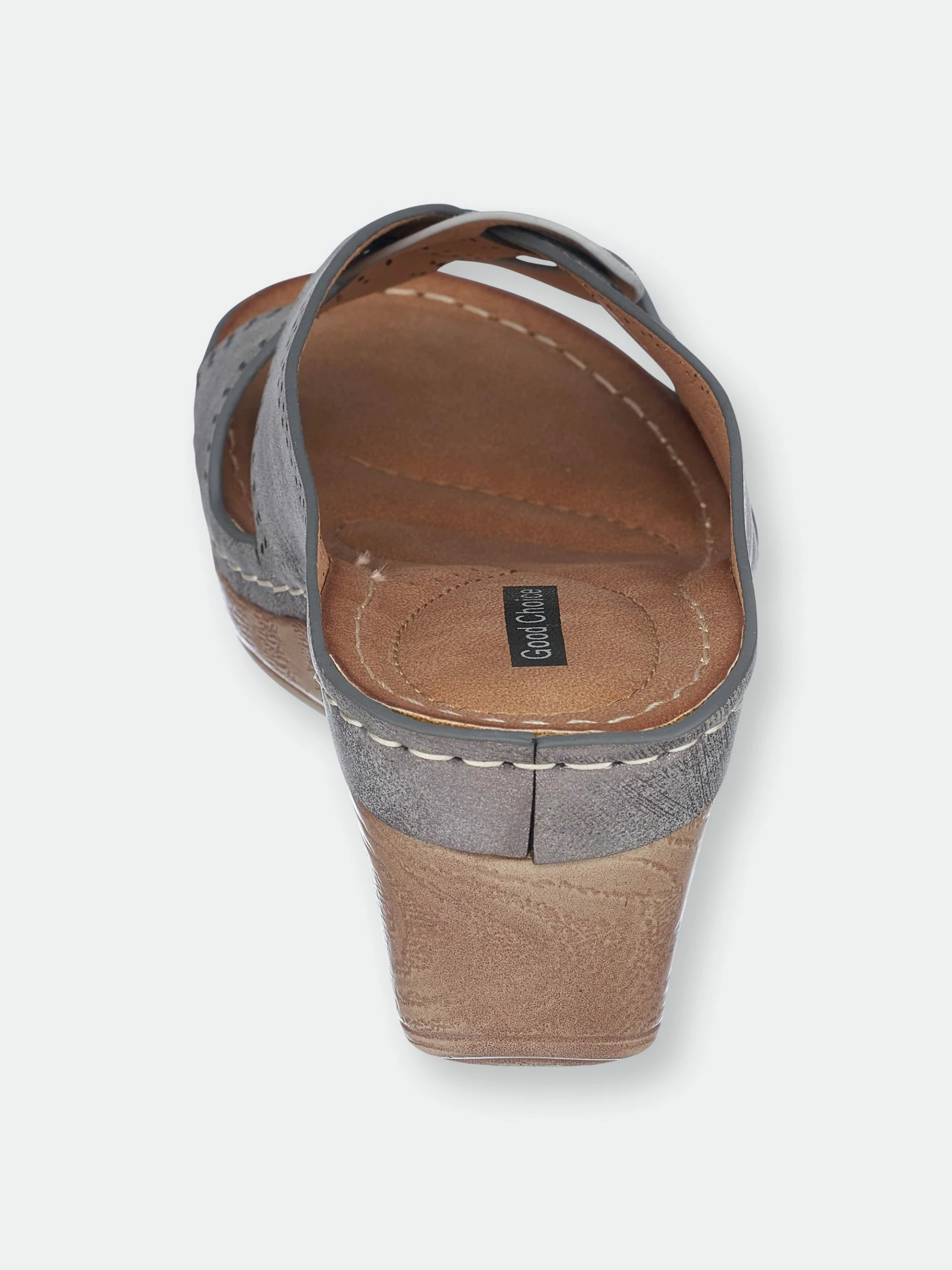 GC SHOES Isele Pewter Wedge Sandals - Image 3