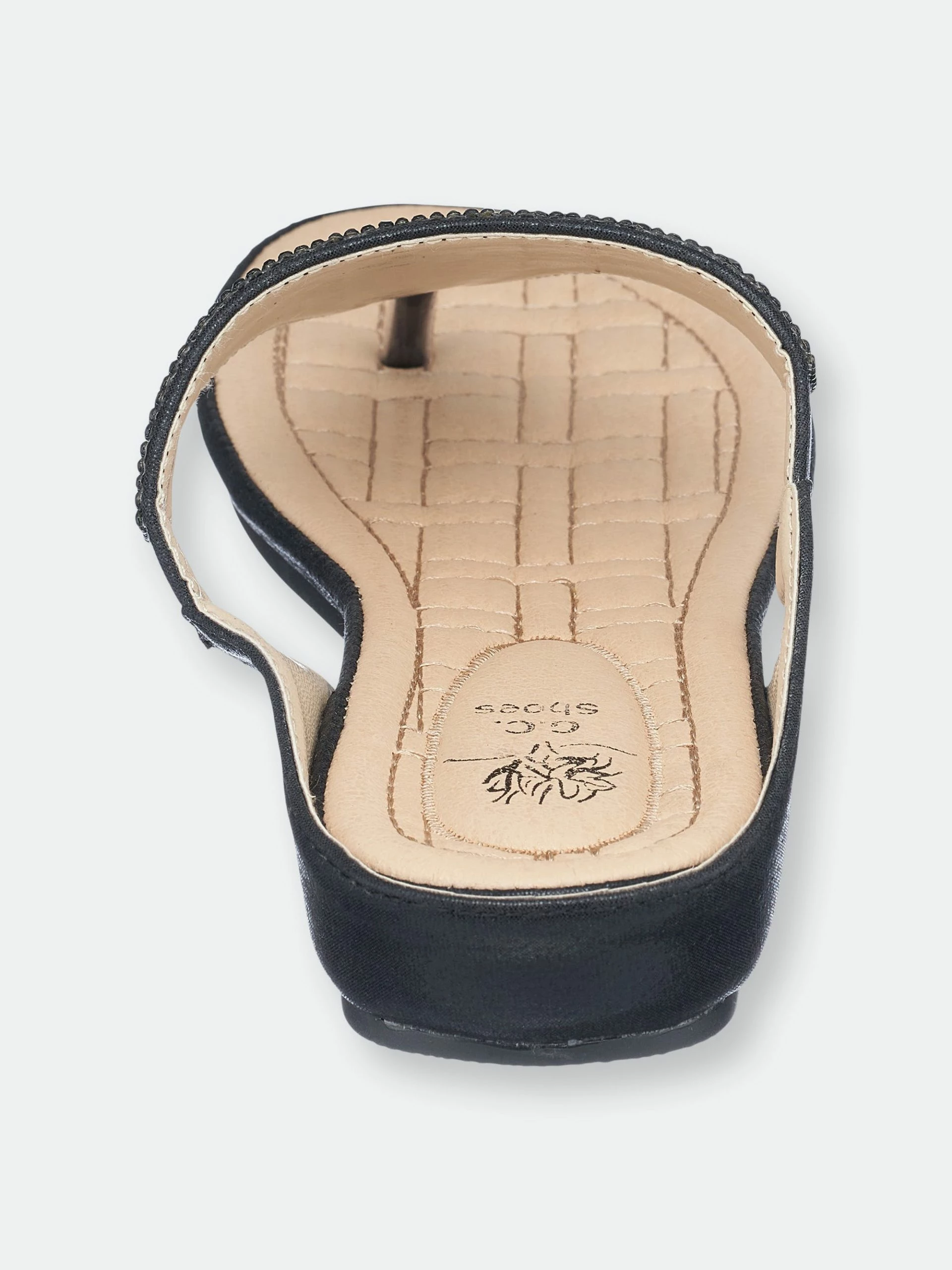 GC SHOES Jamm Black Flat Sandals - Image 3