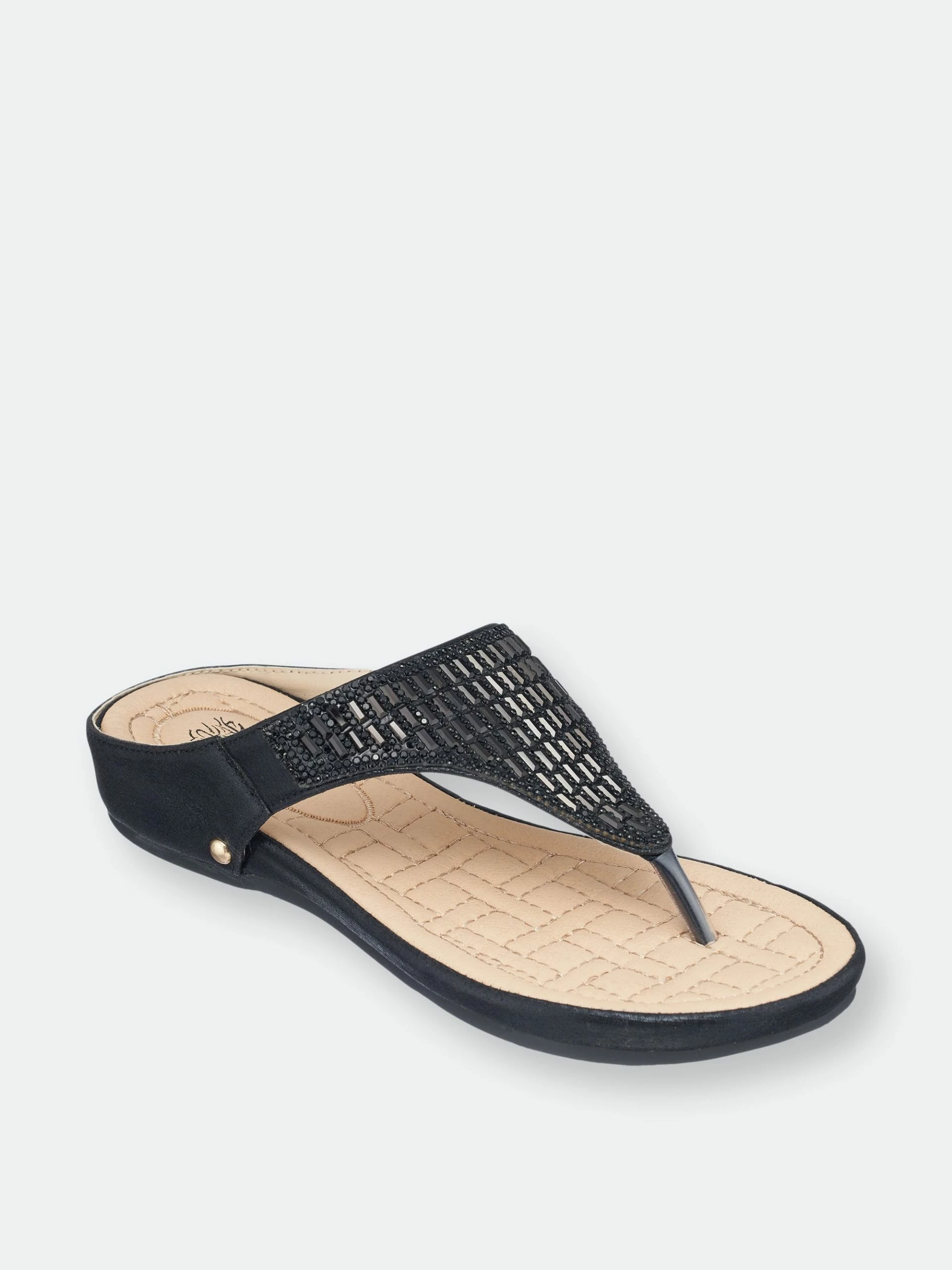 GC SHOES Jamm Black Flat Sandals