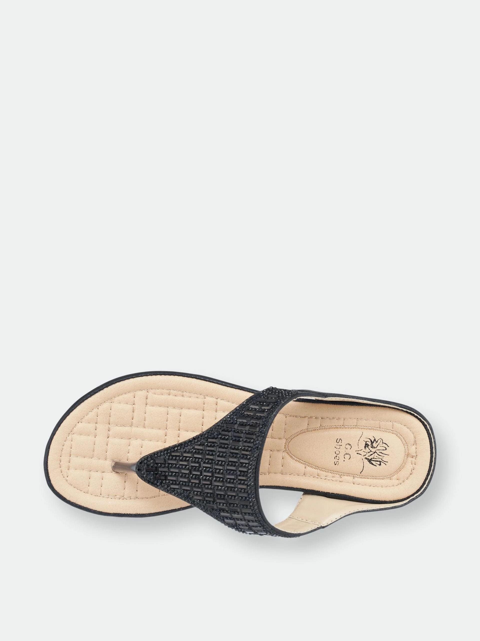 GC SHOES Jamm Black Flat Sandals - Image 4
