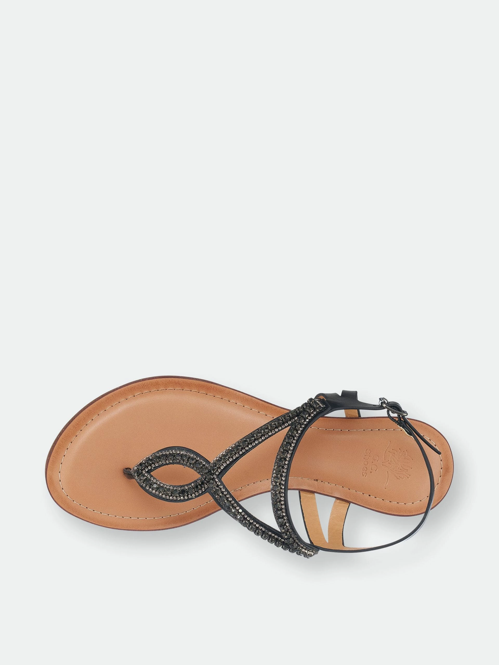 GC SHOES Elena Black Flat Sandals - Image 4