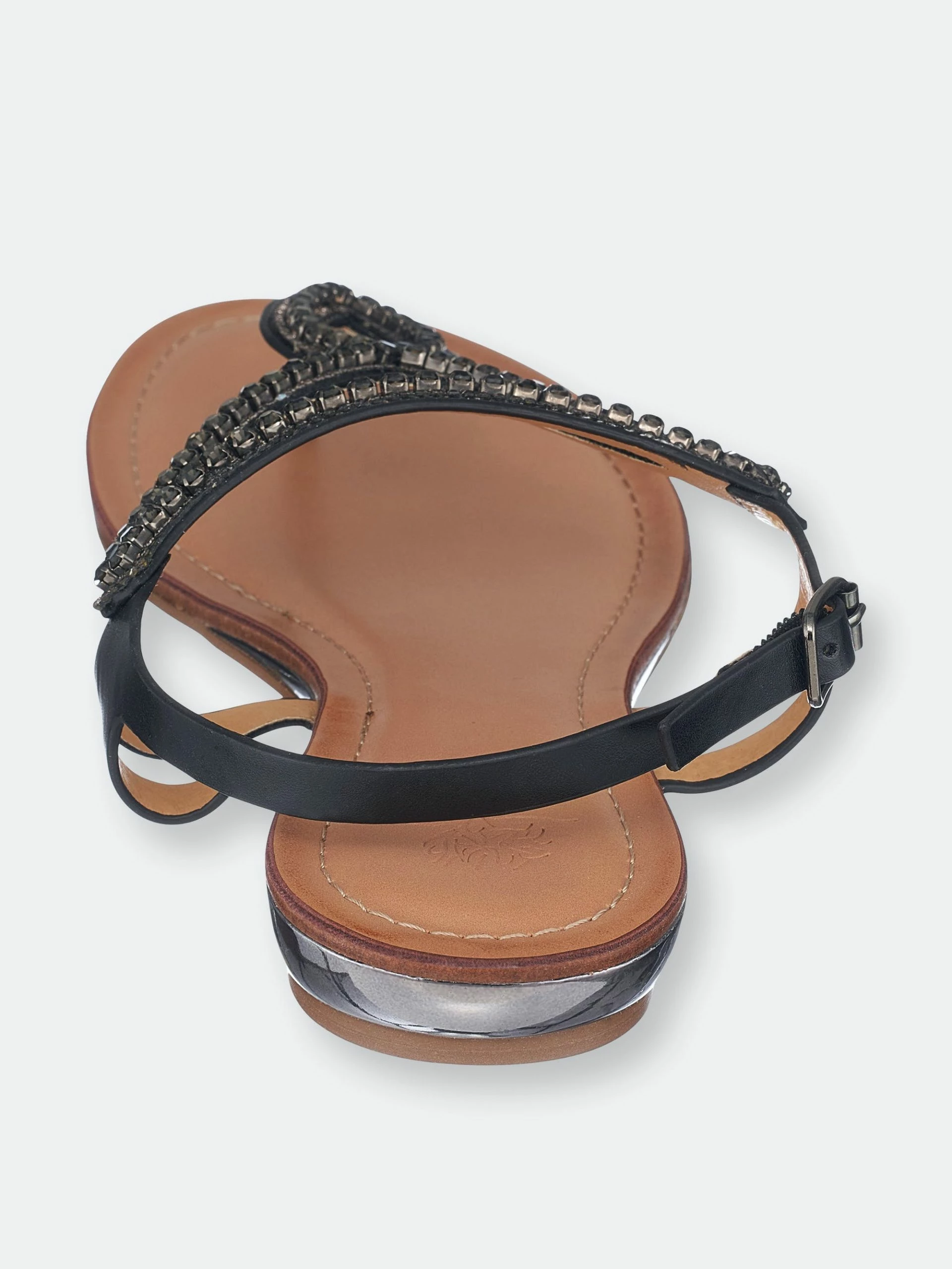 GC SHOES Elena Black Flat Sandals - Image 3