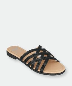GC SHOES Age Black Flat Sandals