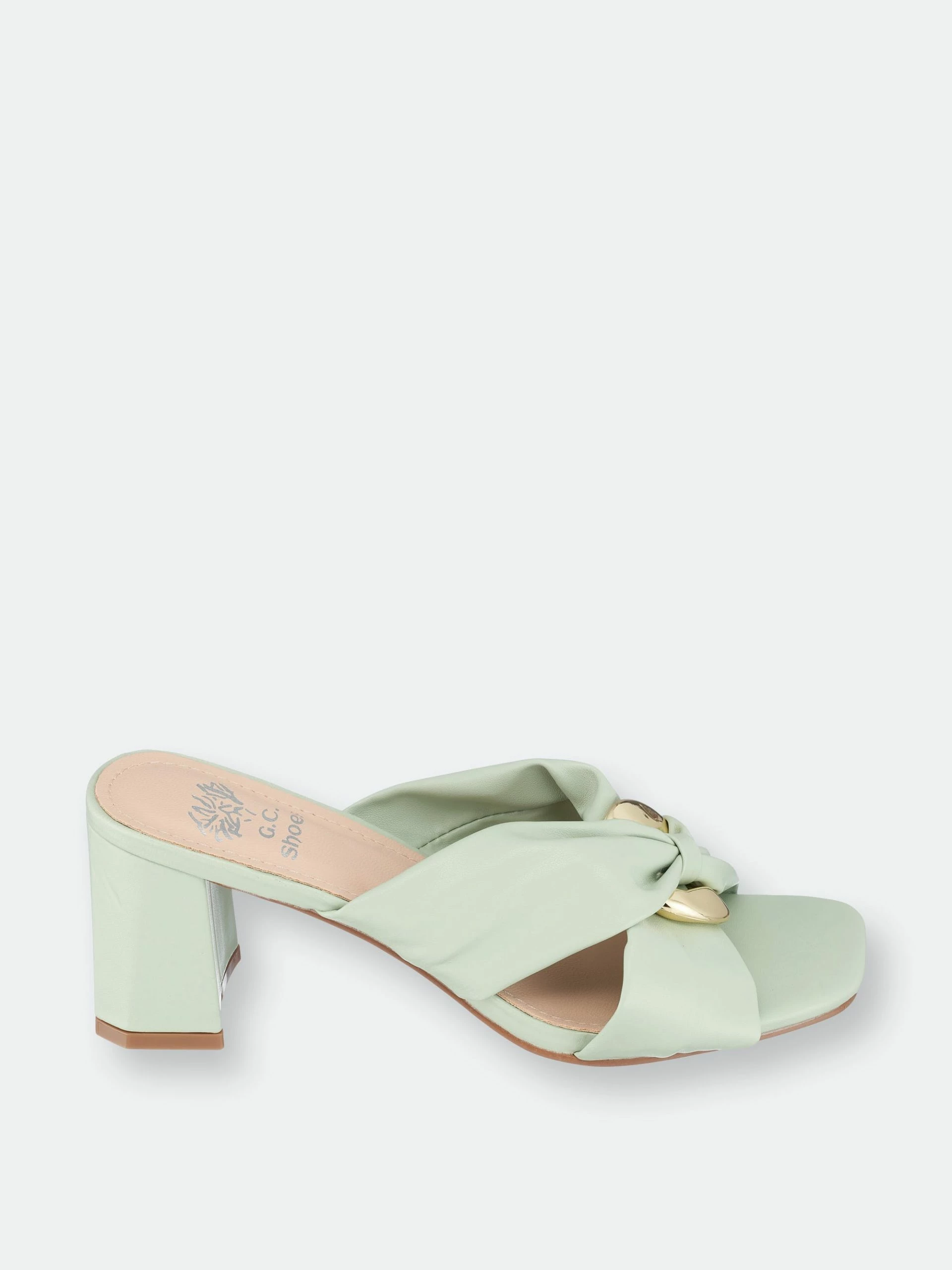 GC SHOES Zane Green Heeled Sandals - Image 2