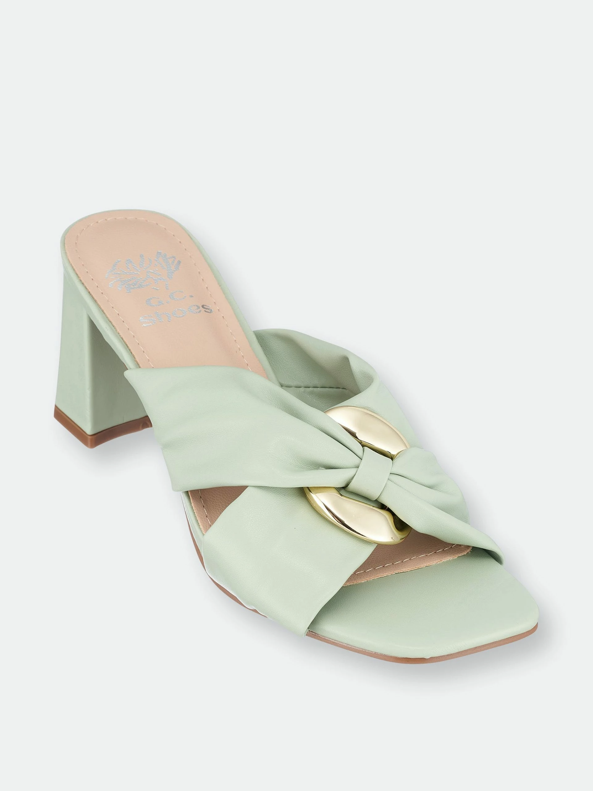 GC SHOES Zane Green Heeled Sandals