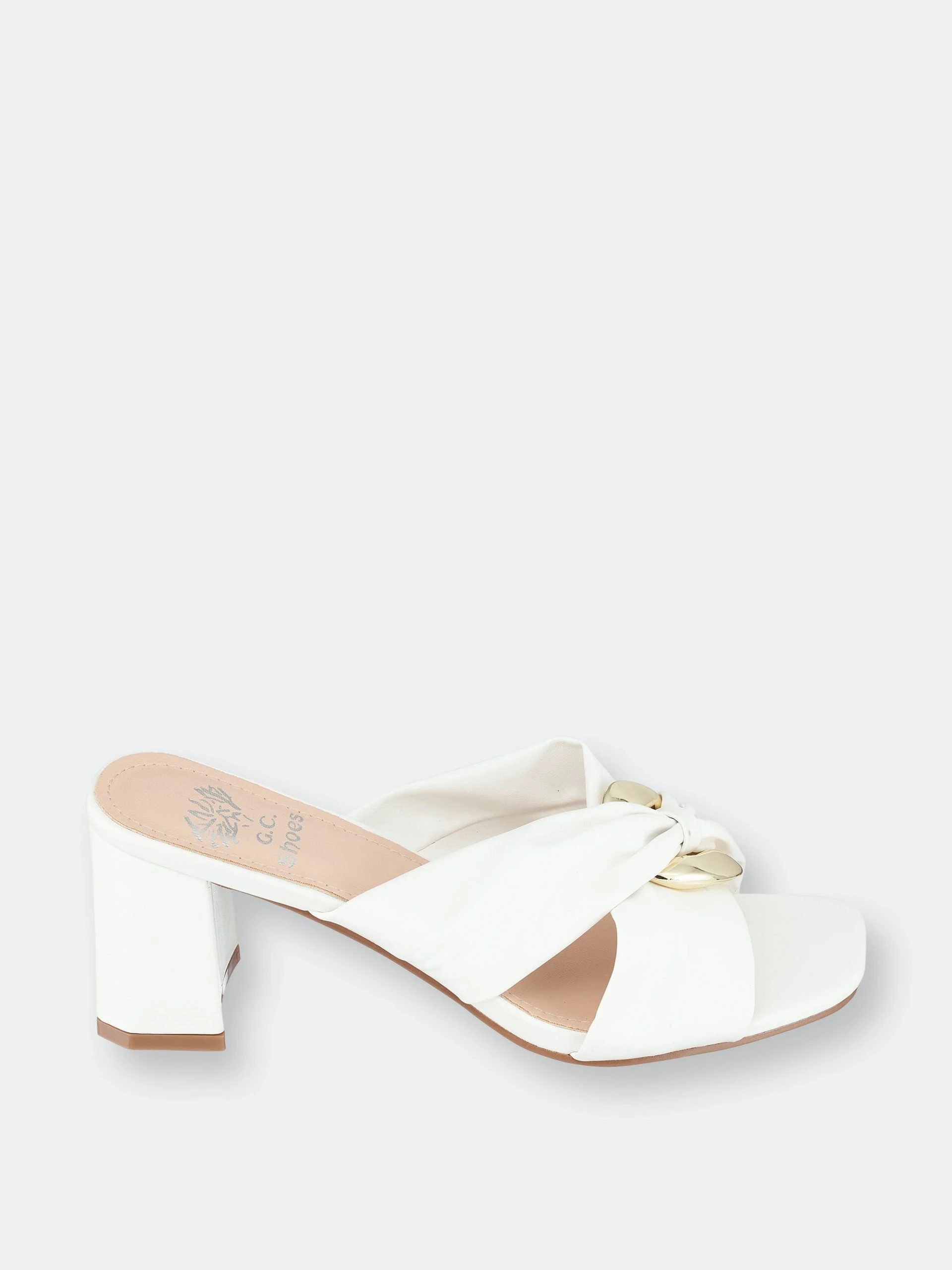 GC SHOES Zane White Heeled Sandals - Image 2