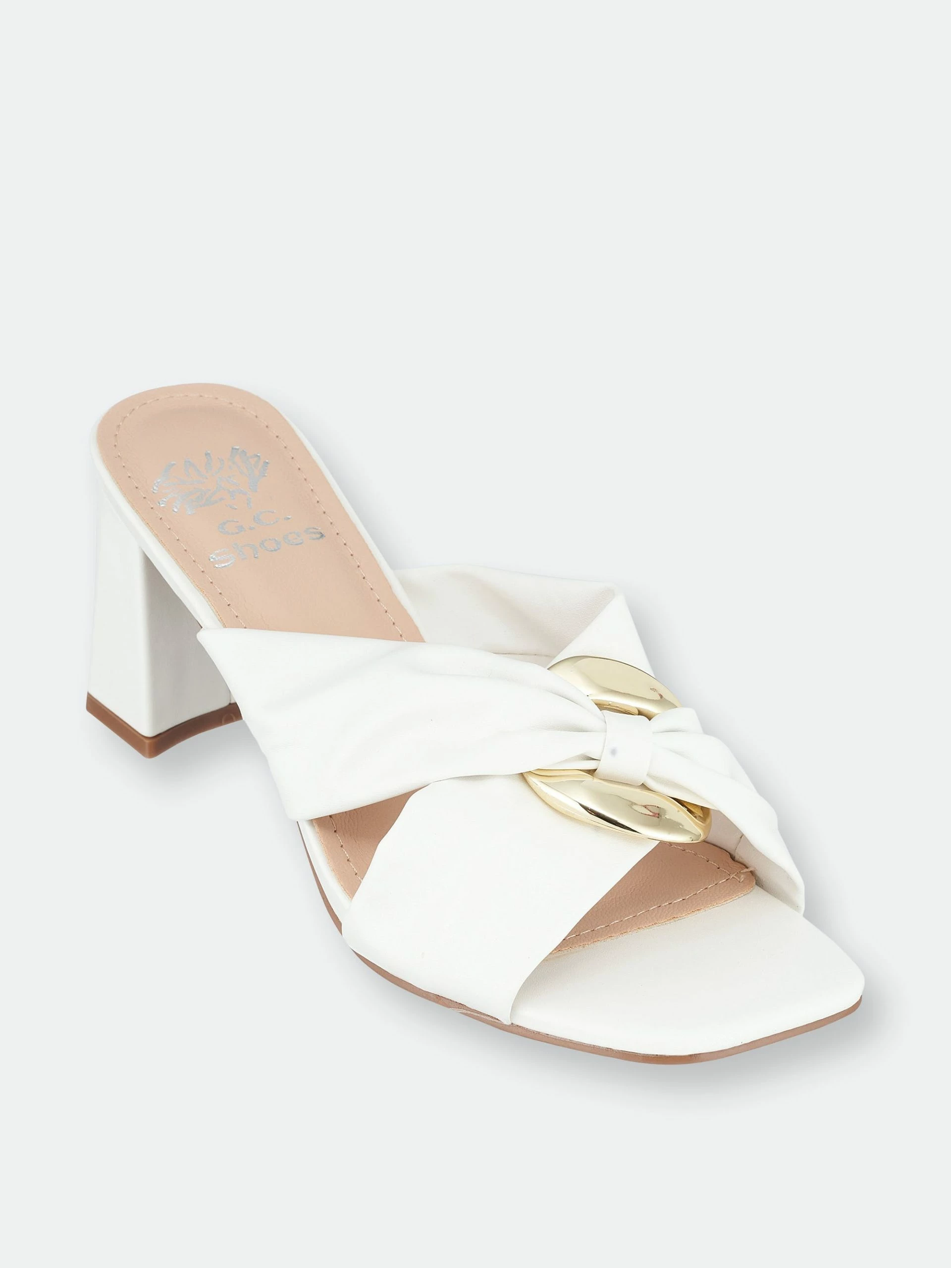 GC SHOES Zane White Heeled Sandals