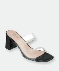 GC SHOES Ucany Black Low Heel Sandals