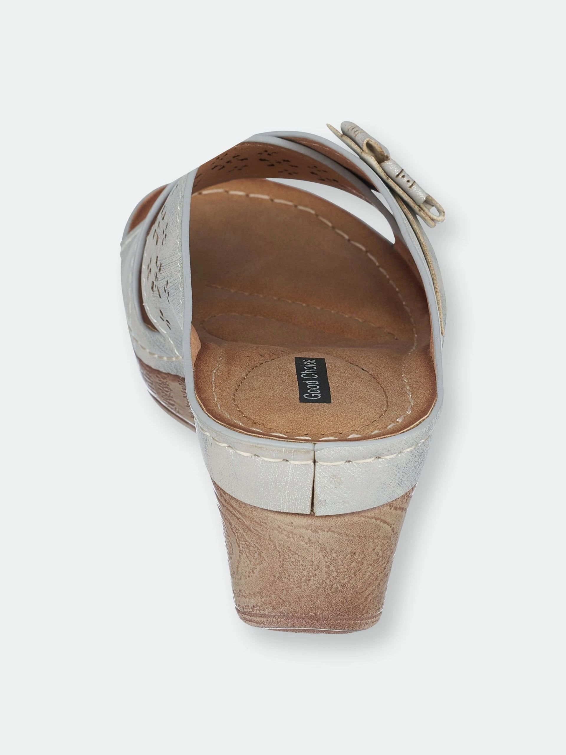 GC SHOES Dory Silver Wedge Sandals - Image 3