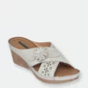 GC SHOES Dory Silver Wedge Sandals