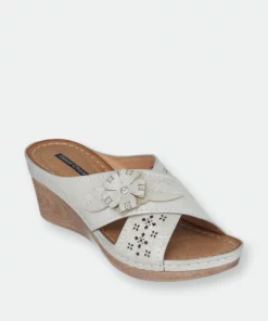 GC SHOES Dory Silver Wedge Sandals