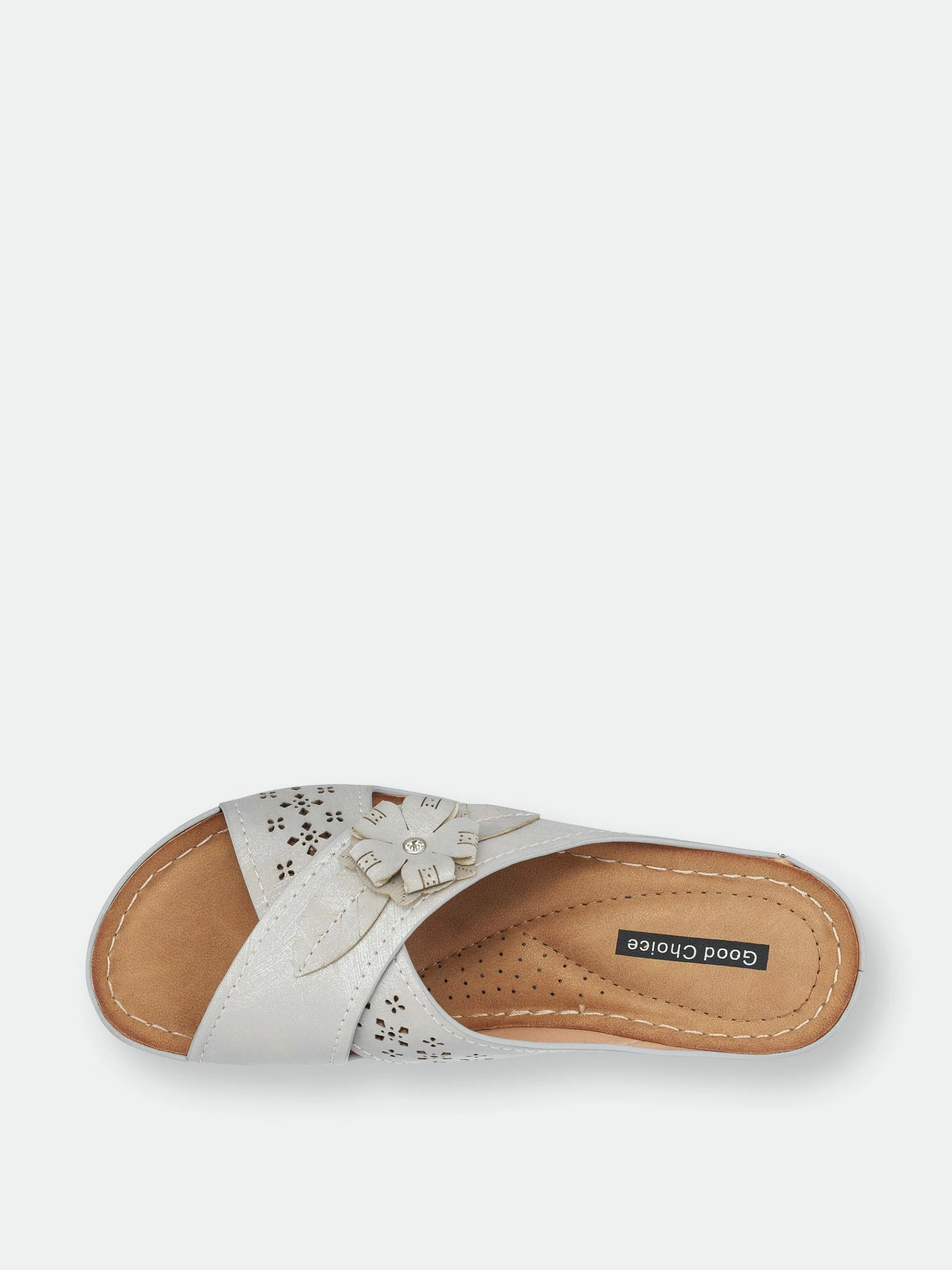 GC SHOES Dory Silver Wedge Sandals - Image 4