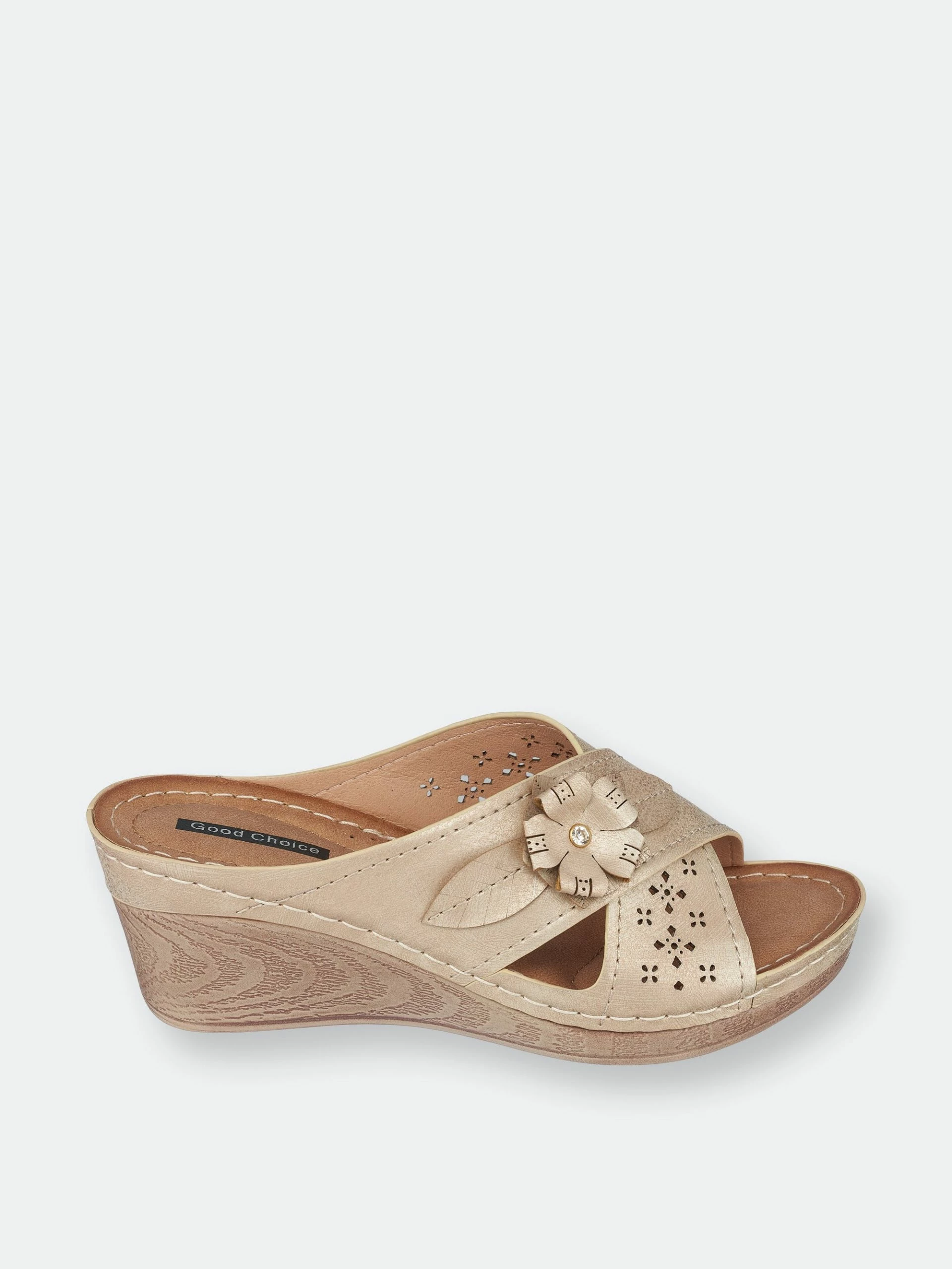 GC SHOES Dory Golden Wedge Sandals - Image 2