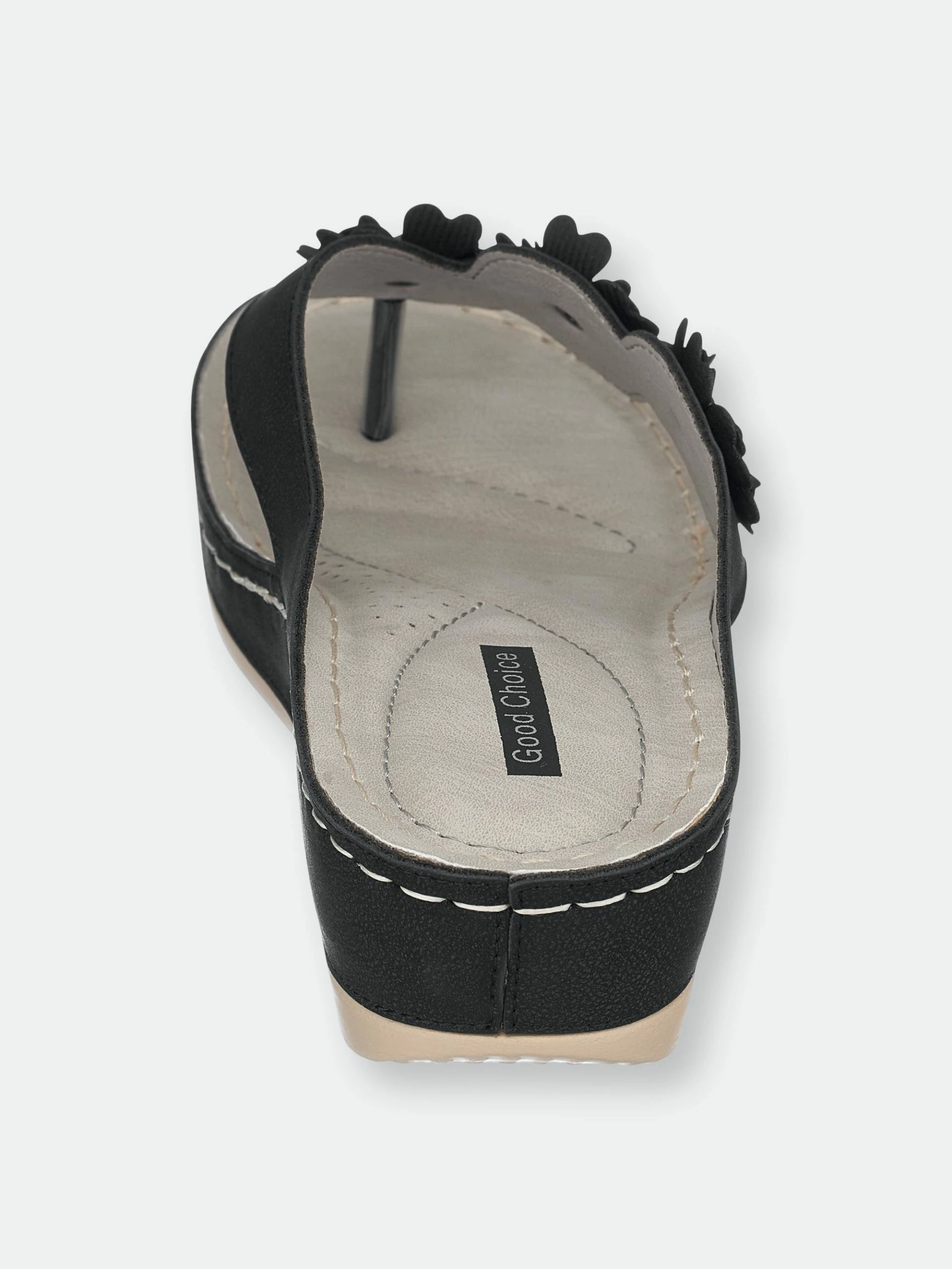 GC SHOES Ammie Black Wedge Sandals - Image 3