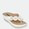 GC SHOES Ammie White Wedge Sandals