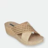 GC SHOES Isabella Gold Wedge Sandals