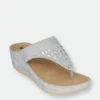 GC SHOES Kiara Silver Wedge Sandals