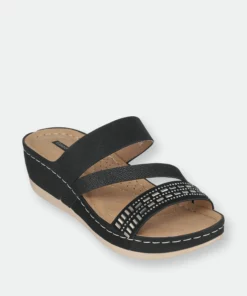 GC SHOES Tera Black Wedge Sandals