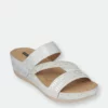 GC SHOES Tera Silver Wedge Sandals