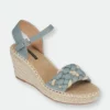 GC SHOES Ati Blue Espadrille Wedge Sandals