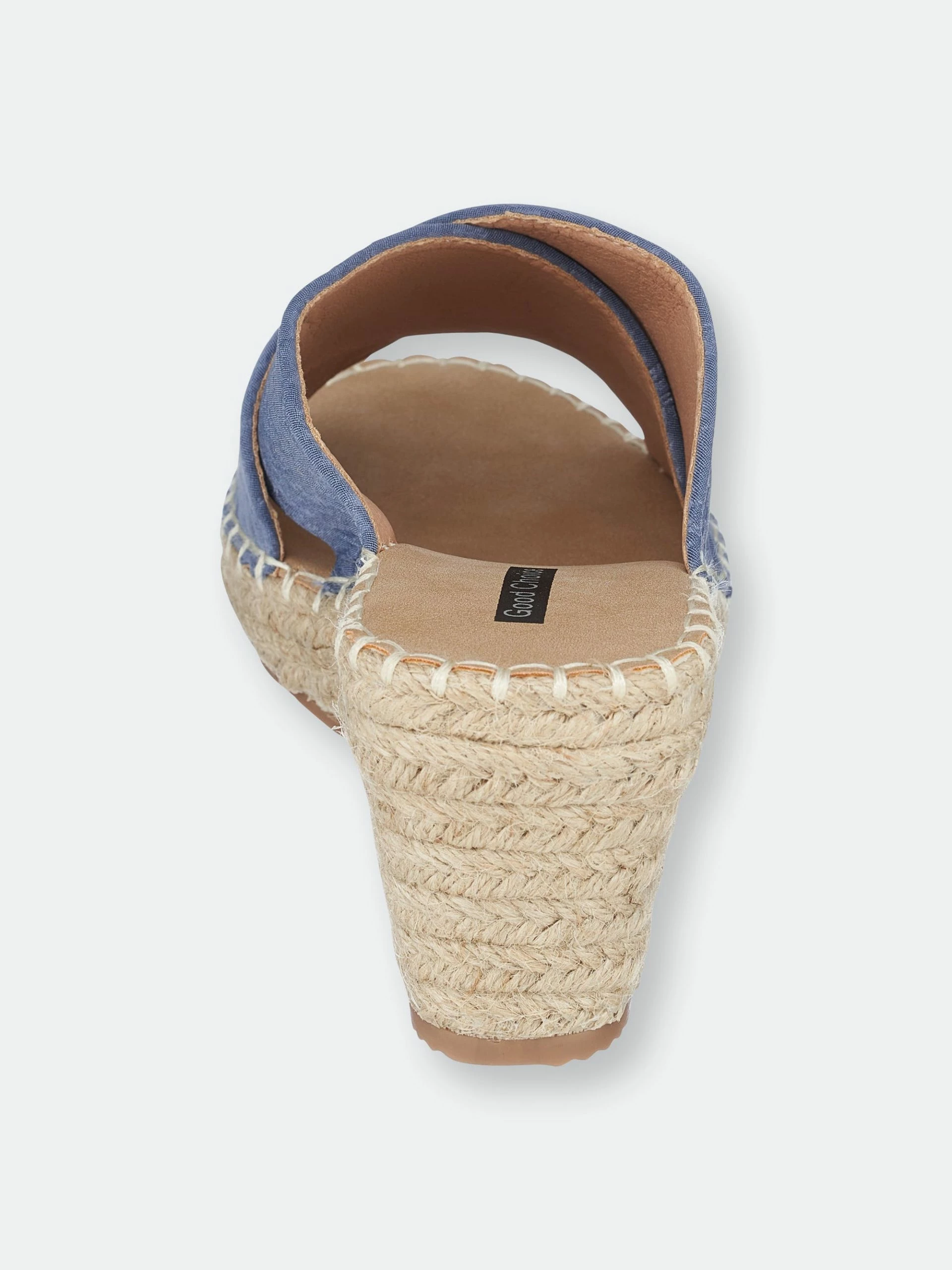GC SHOES Darline Blue Espadrille Wedge Sandals - Image 3