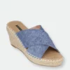 GC SHOES Darline Blue Espadrille Wedge Sandals