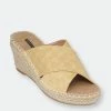 GC SHOES Darline Yellow Espadrille Wedge Sandals