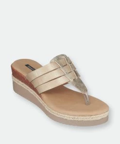 GC SHOES Arson Gold Wedge Sandals