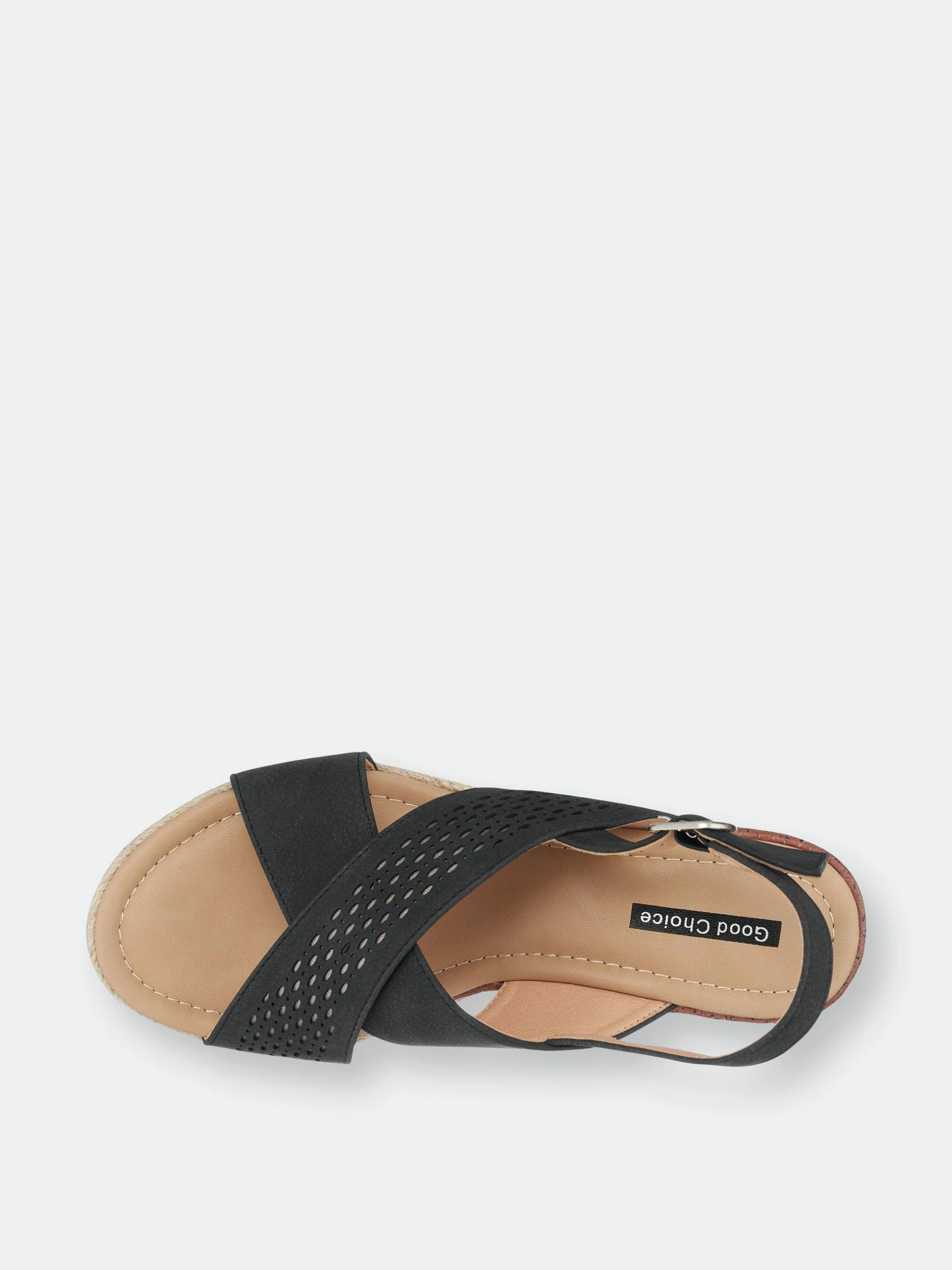 GC SHOES Ini Black Wedge Sandals - Image 4
