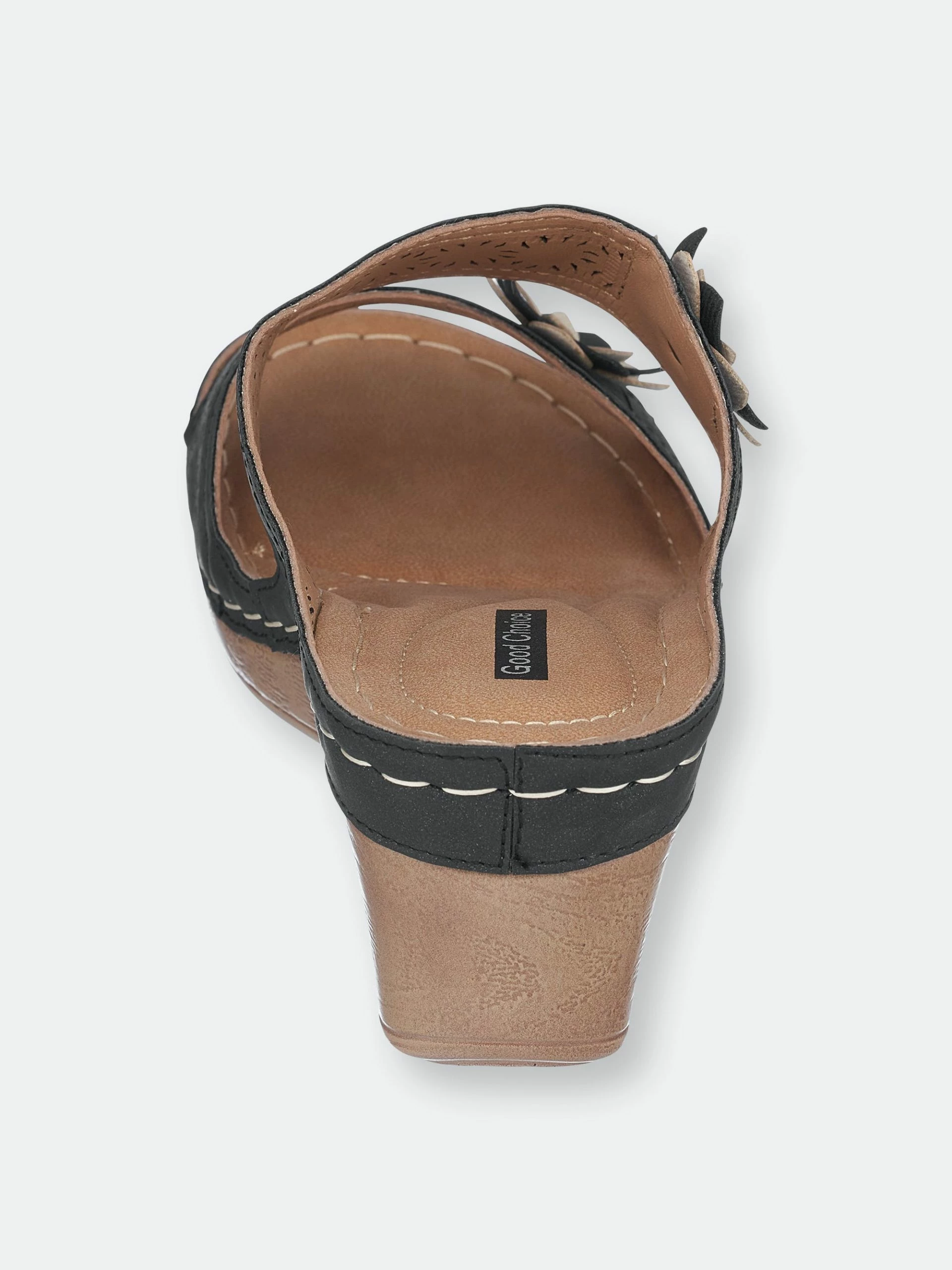 GC SHOES Ie Black Wedge Sandals - Image 3