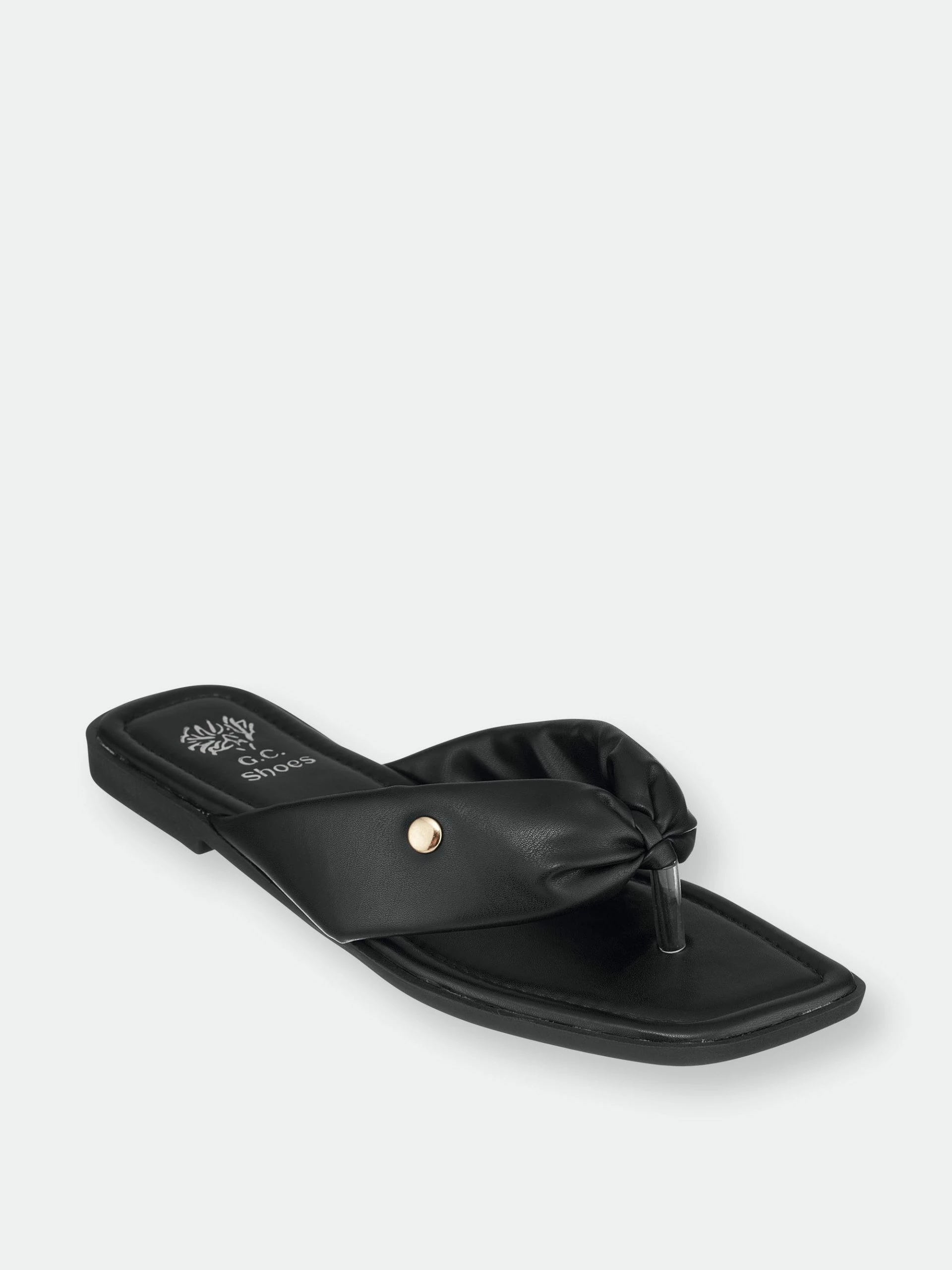 GC SHOES Reid Black Flat Sandals