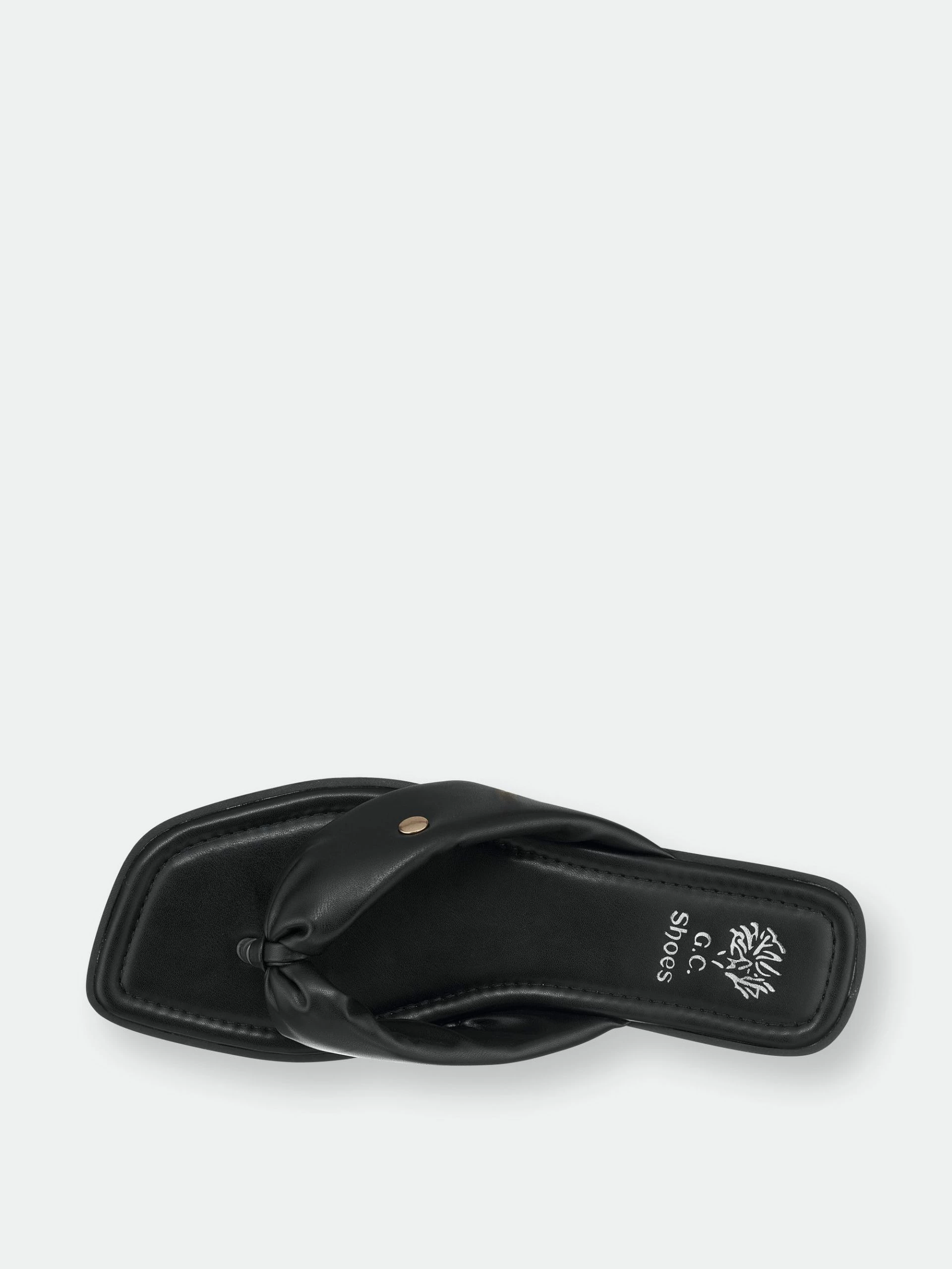 GC SHOES Reid Black Flat Sandals - Image 4