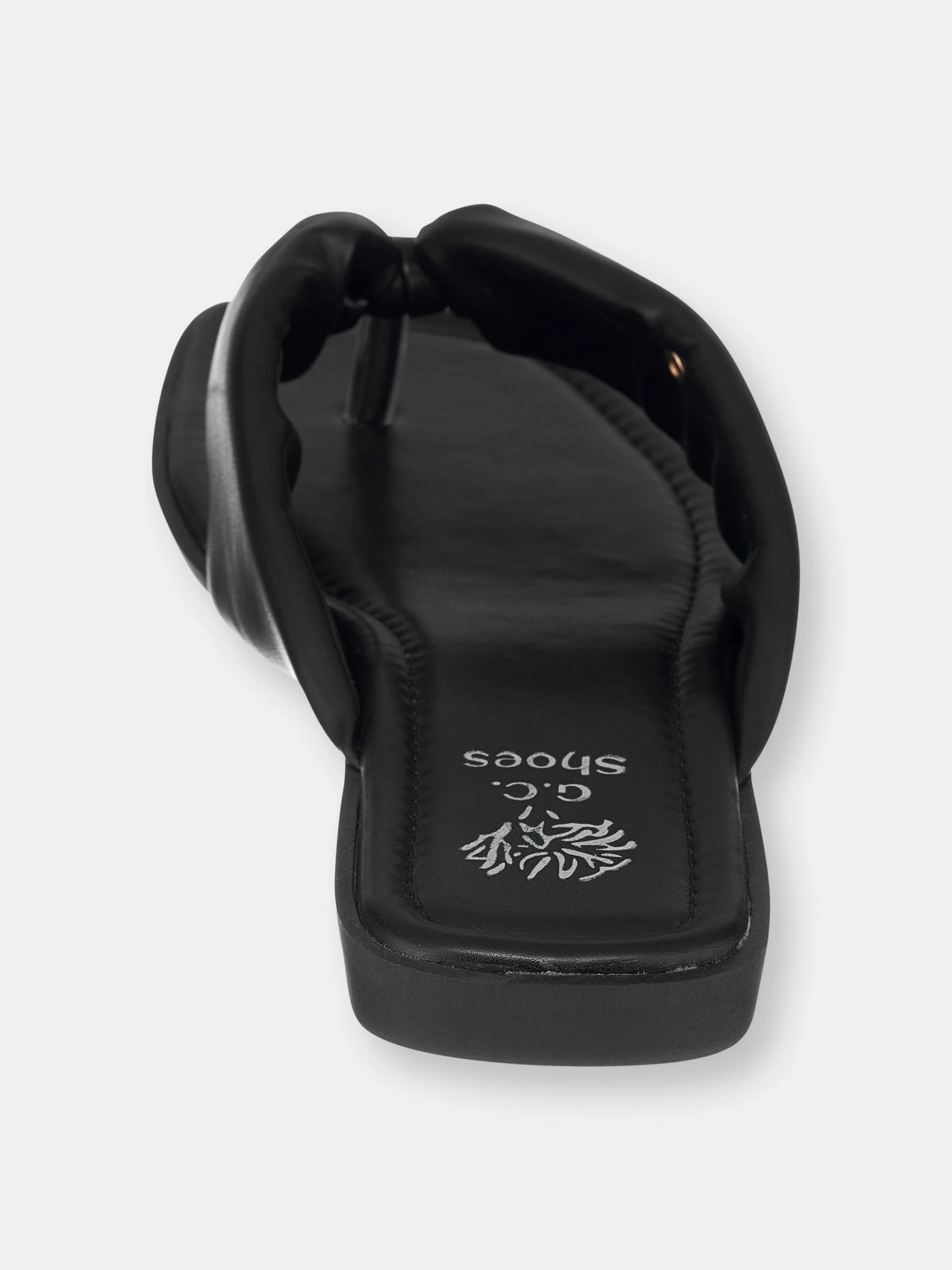 GC SHOES Reid Black Flat Sandals - Image 3