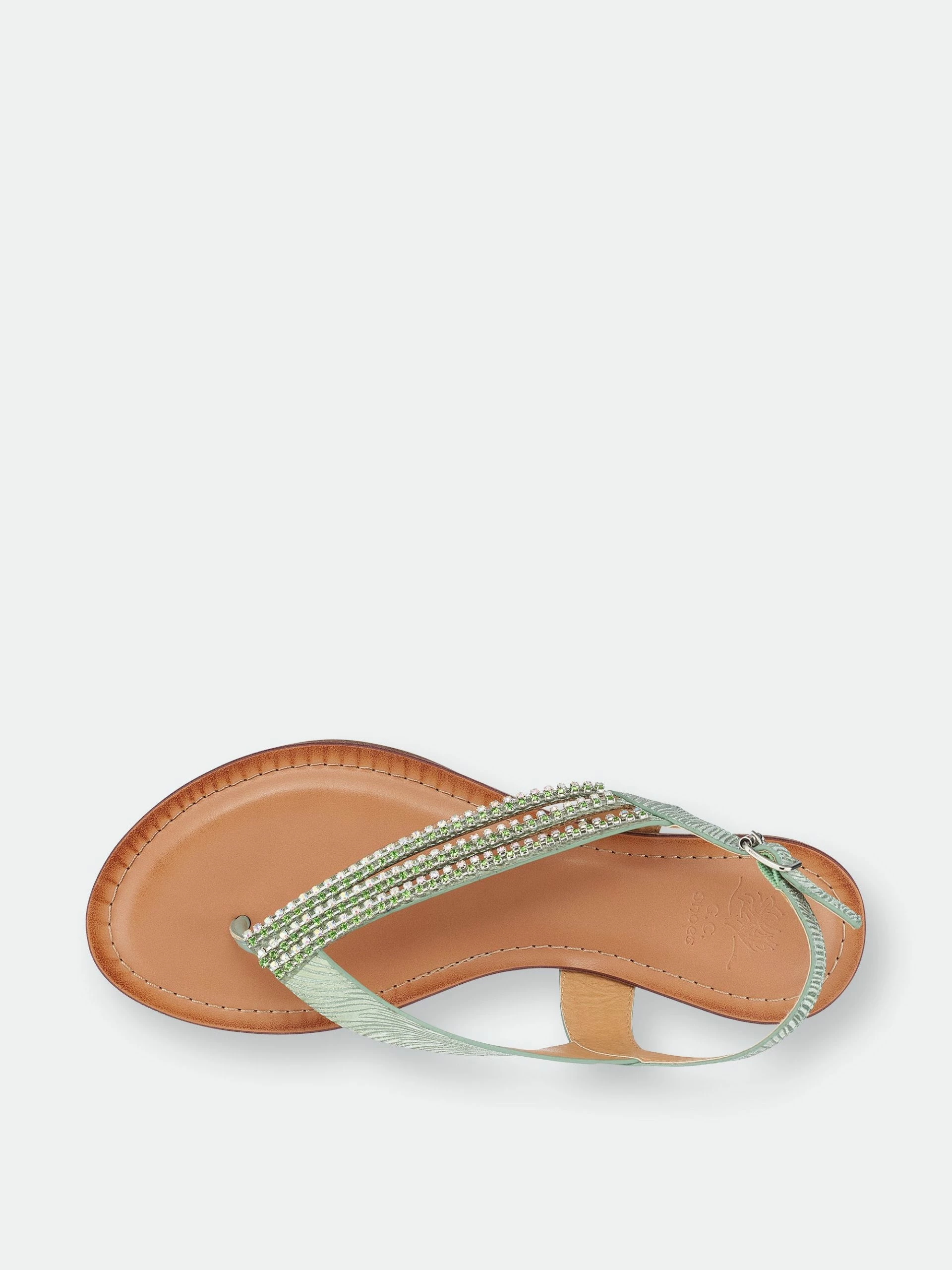 GC SHOES Mabel Green Flat Sandals - Image 4