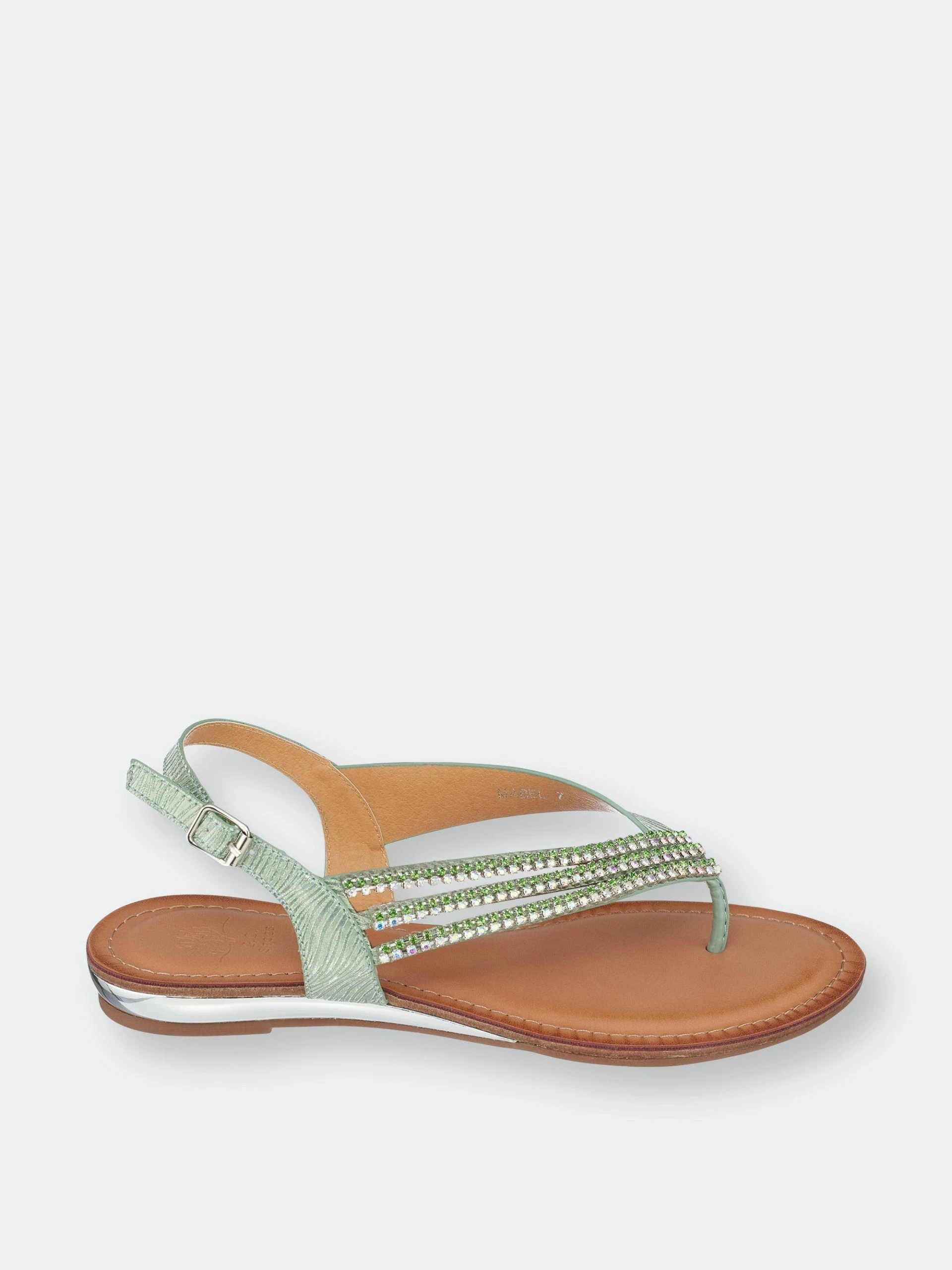 GC SHOES Mabel Green Flat Sandals - Image 2