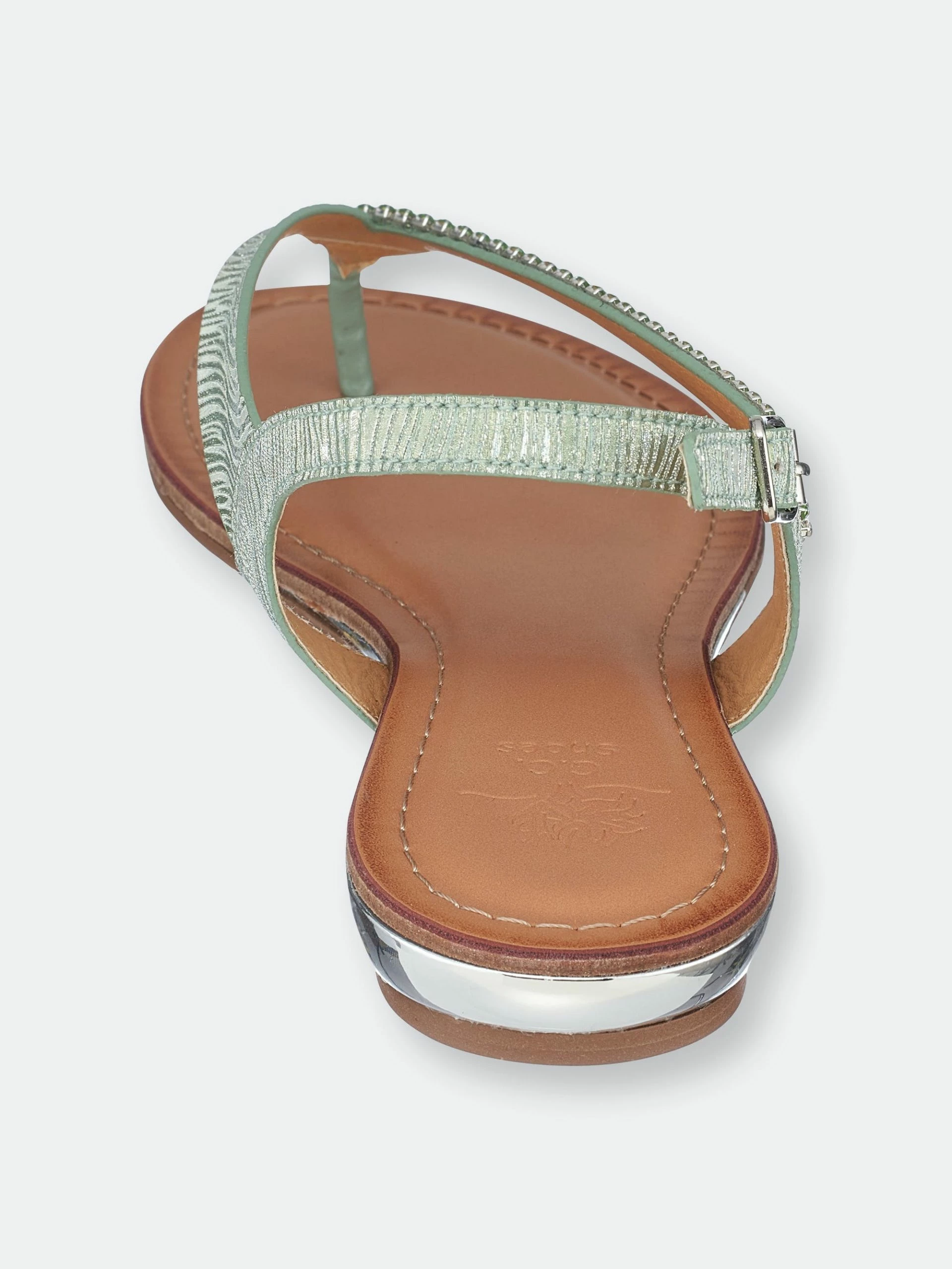 GC SHOES Mabel Green Flat Sandals - Image 3