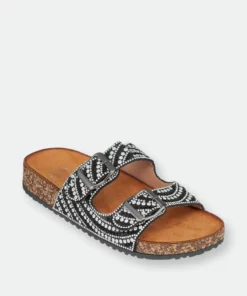 GC SHOES Olly Black Footbed Sandals