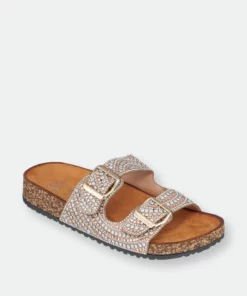 GC SHOES Olly Rose Gold Footbed Sandals
