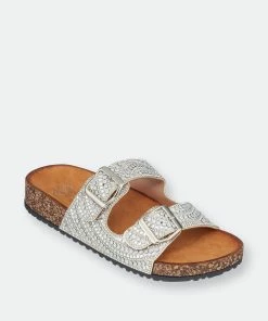 GC SHOES Olly Silver Footbed Sandals
