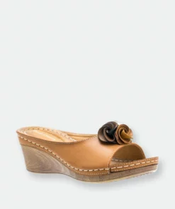 GC SHOES Ydney Tan Wedge Sandals