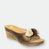 GC SHOES Juliet Bronze Wedge Sandals