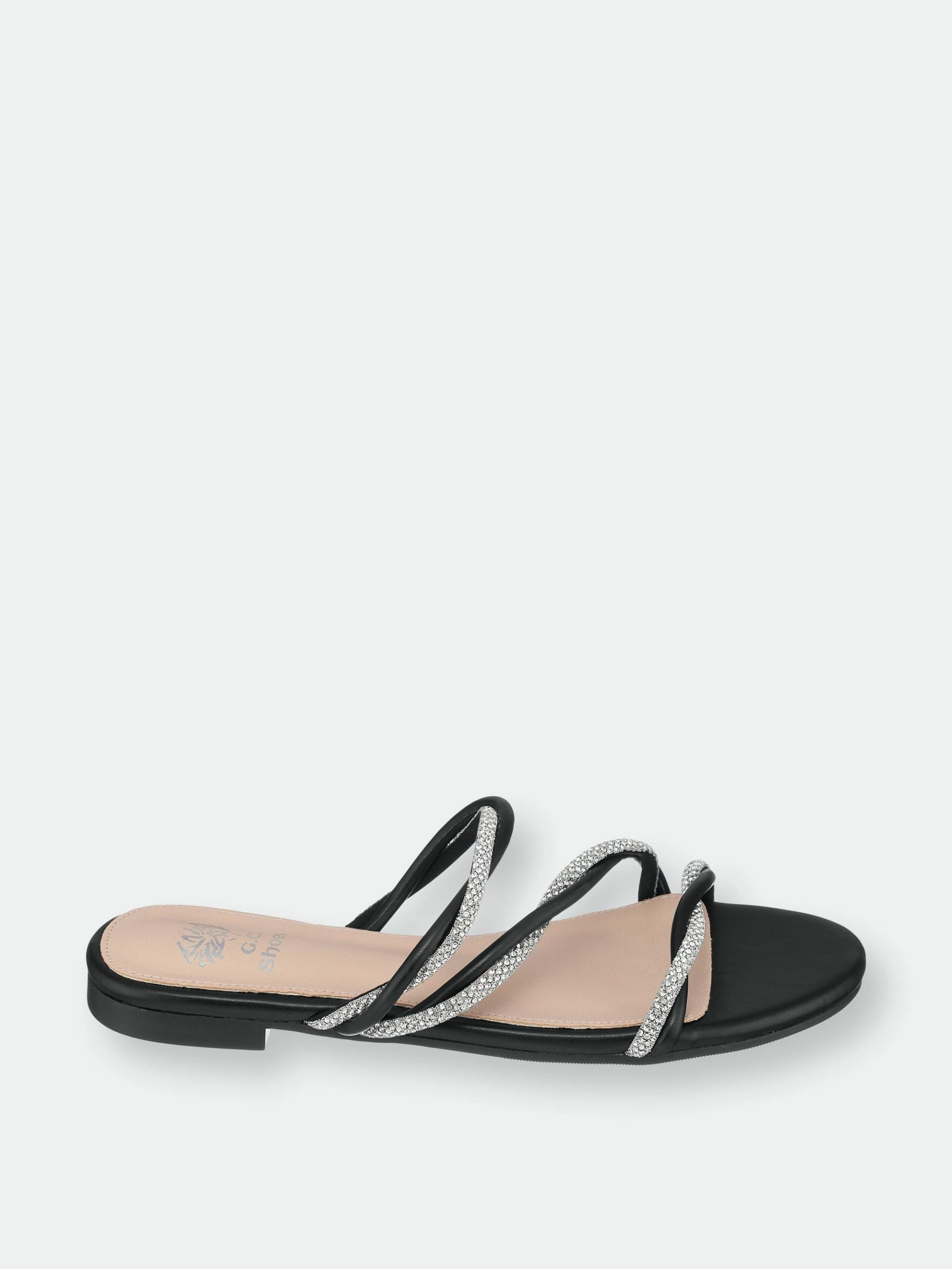 GC SHOES Eela Black Flat Sandals - Image 2