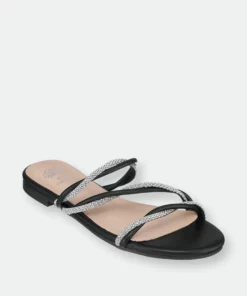 GC SHOES Eela Black Flat Sandals