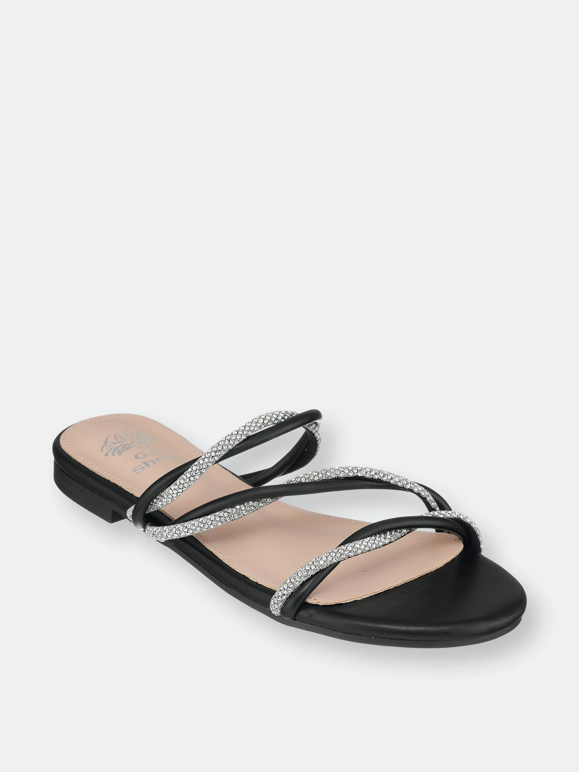 GC SHOES Eela Black Flat Sandals