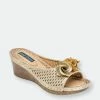 GC SHOES Juliet Gold Wedge Sandals