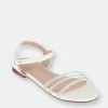 GC SHOES Anga White Flat Sandals