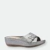 GC SHOES Justina Pewter Wedge Sandals