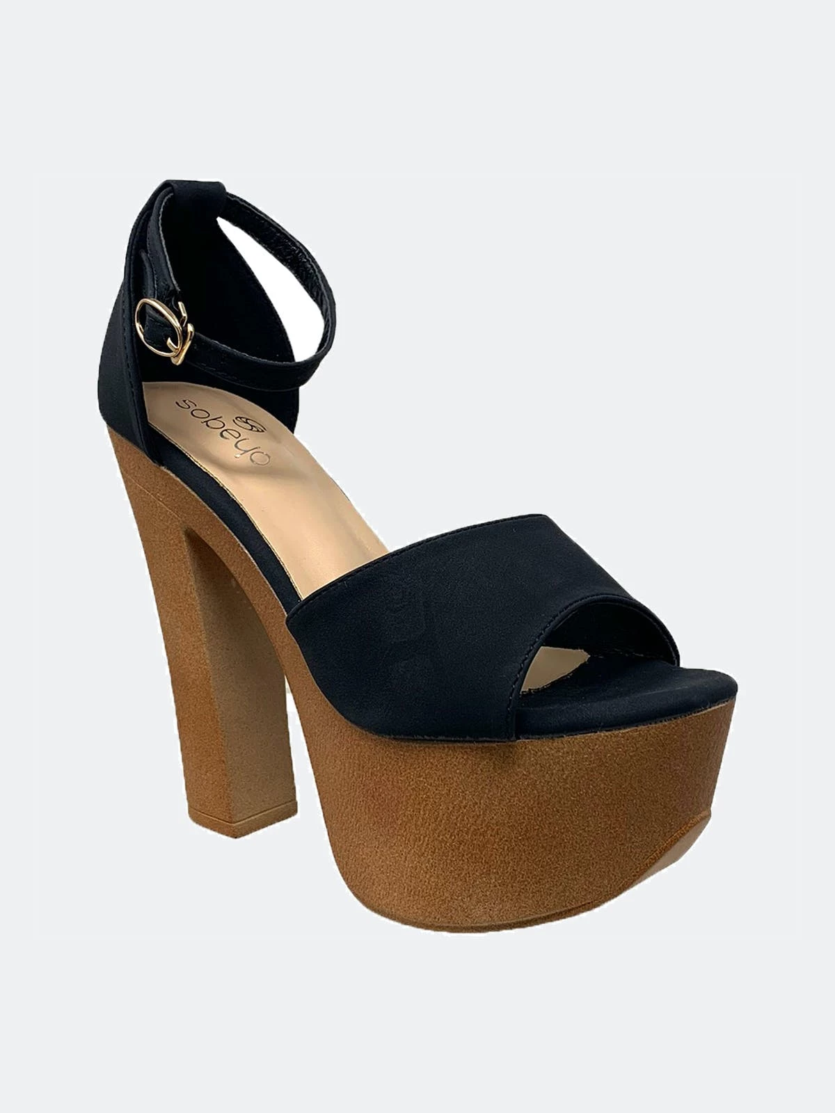 SOBEYO Women Platform Sandals Chunky Heel Closed Back Strap